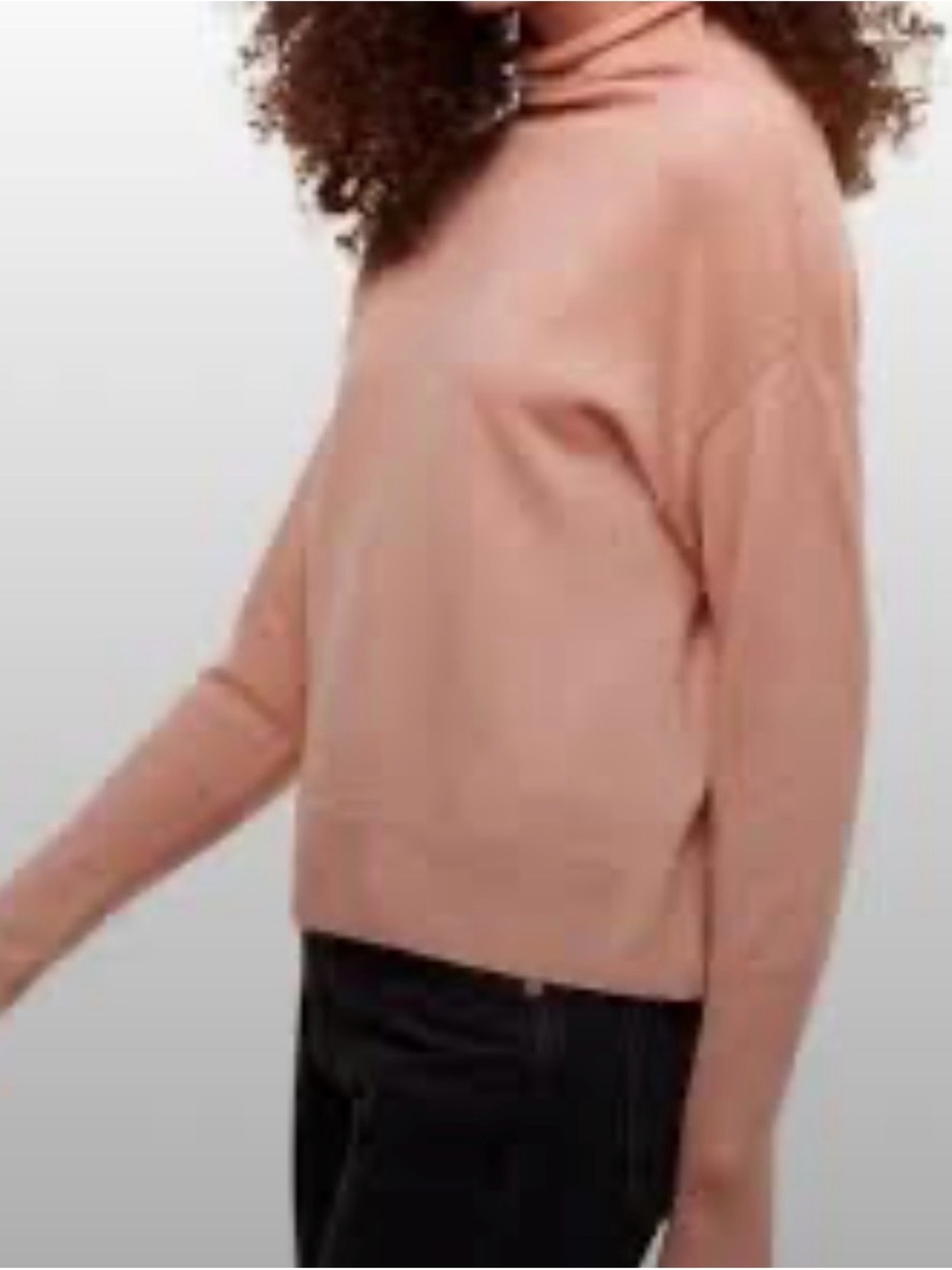 Aritzia Wilfred Cyprie Size XS 100% Merino Wool Dark Blush Mock Neck Sweater